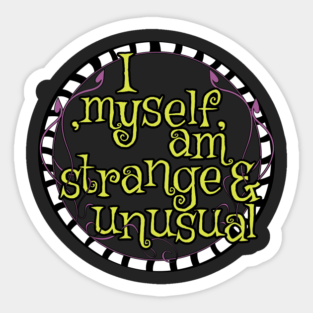 Strange and Unsual Sticker by Perpetual Brunch